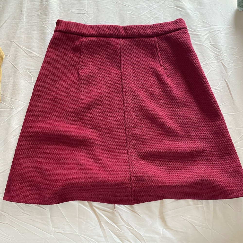 Red Zara wool midi skirt size L